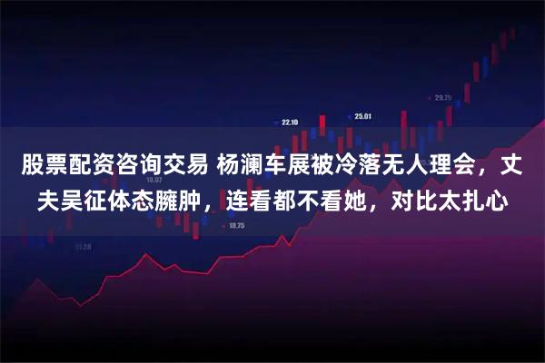 股票配资咨询交易 杨澜车展被冷落无人理会，丈夫吴征体态臃肿，连看都不看她，对比太扎心